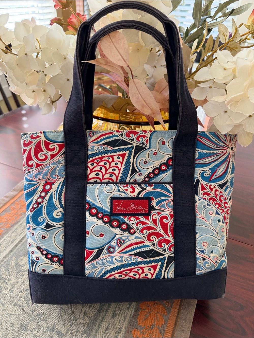 Vera Bradley Retired Seaside
Paisley (Red, White, and Blue) Skipper Canvas Tote